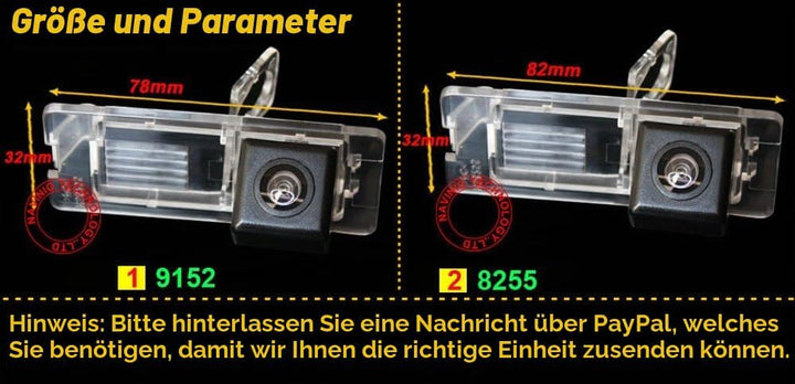 Navinio Auto Kennzeichenleuchte-Rückfahrkamera mit Distanzlinien Replacement for Megane 2 II 3 III E