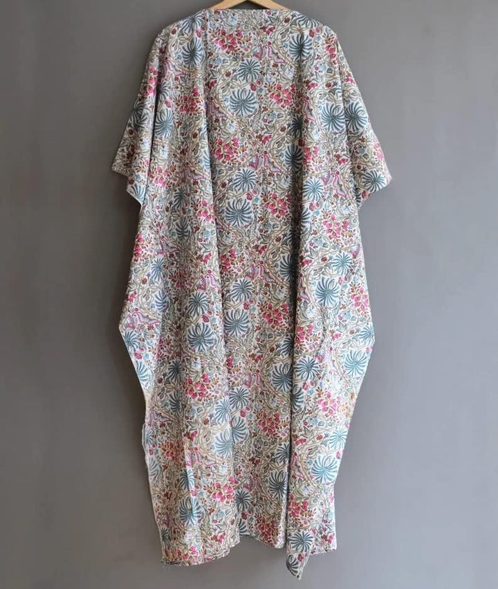 INDACORIFIE Damen Kleid Langer Kaftan, Kleid Strand vertuschen, indischer handgefertigter Kaftan aus