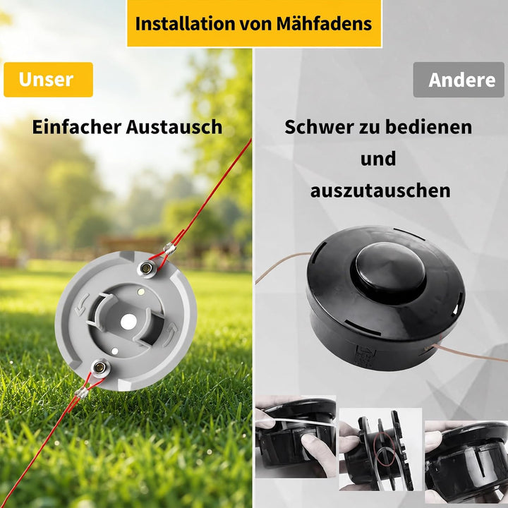 Rasentrimmer mit Akku, 21V Akku Rasentrimmer für Makita Akku, Rasentrimmer mit Unkrautbürste, 2 * 4.