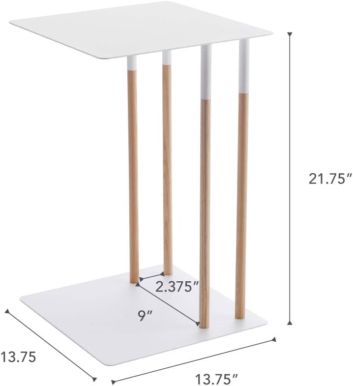 Yamazaki Sliding Sofa c end Table/Coffee Tray/Laptop Desk Beistelltisch, Stahl, Weiss, One Size, Wei