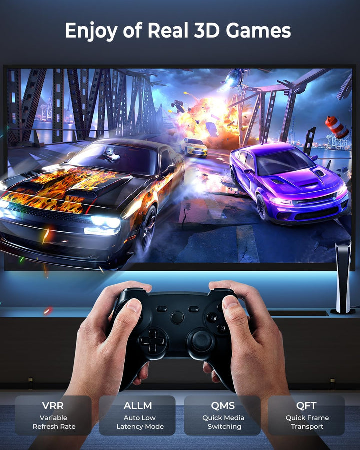 CABNEER 8K HDMI 2.1 Kabel 2m 2 Stücke, HDMI Kabel Hoch Geschwindig 48Gbps 8K@60Hz 4K@120Hz 2.2/2.3 f