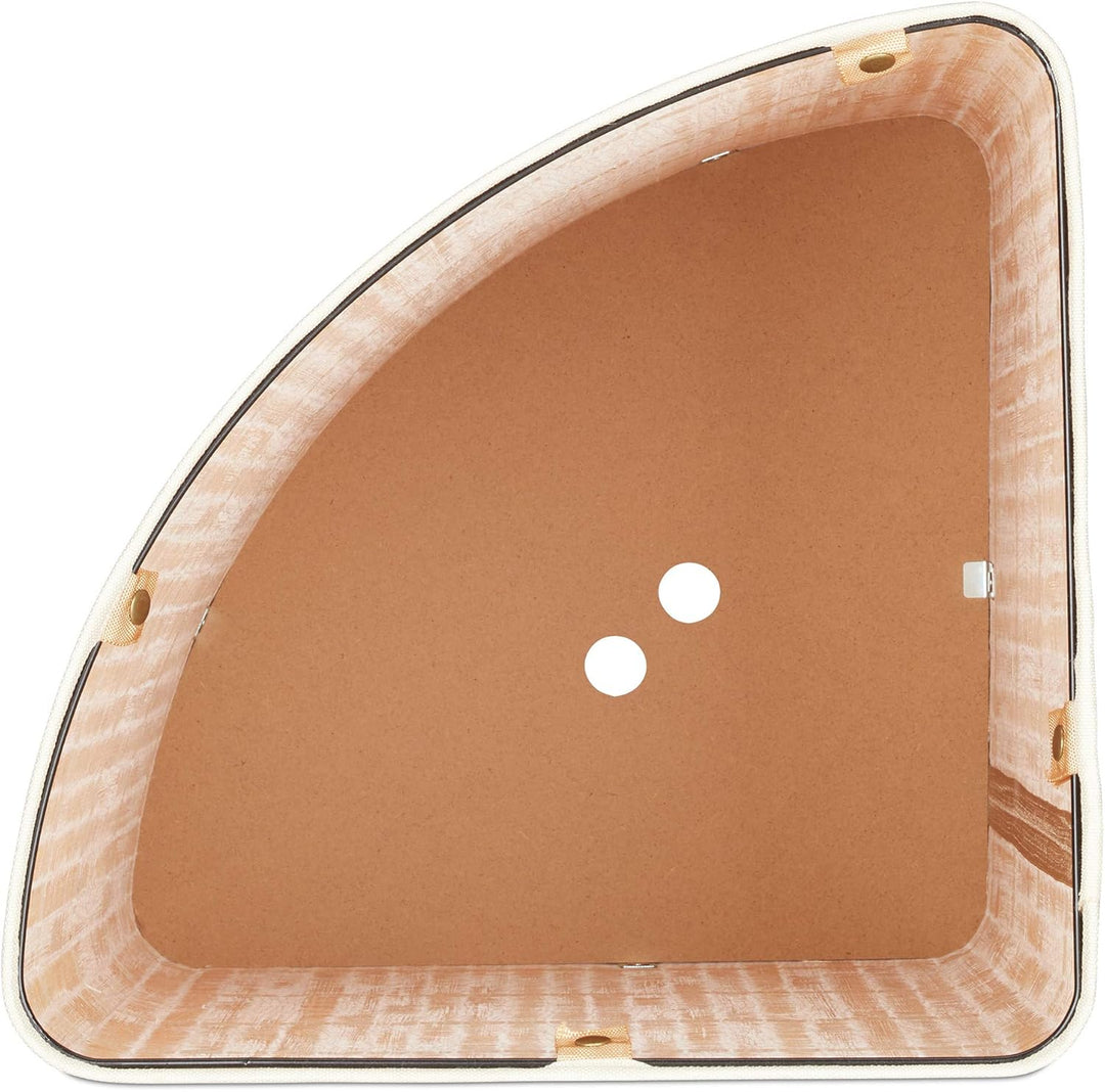 Relaxdays Eckwäschekorb Bambus, Faltbare Wäschebox 60 l, platzsparend, Wäschesack Baumwolle, 65 x 49