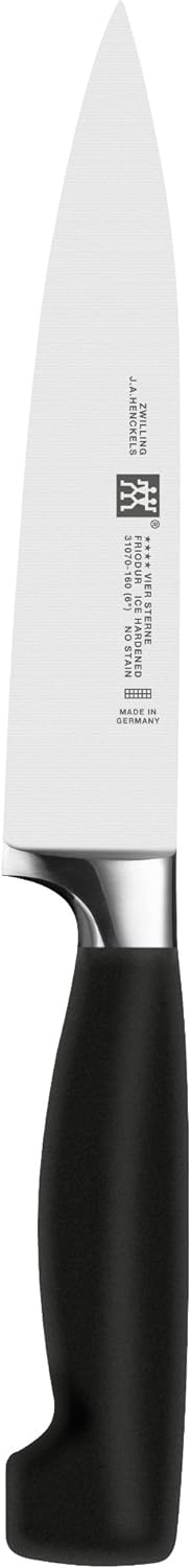ZWILLING Vier Sterne Messerblock, 6-teilig, Holzblock, Messer und Wetzstab, Rostfreier Spezialstahl,