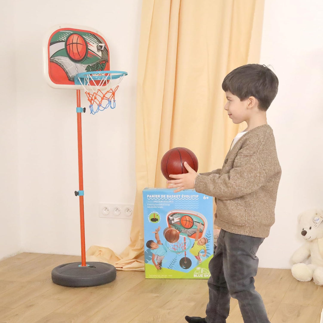 BLUE SKY - Basketballkorb mit Ball - Outdoor-Spiel - 042886 - Orange - Kunststoff - Kinder - Outdoor