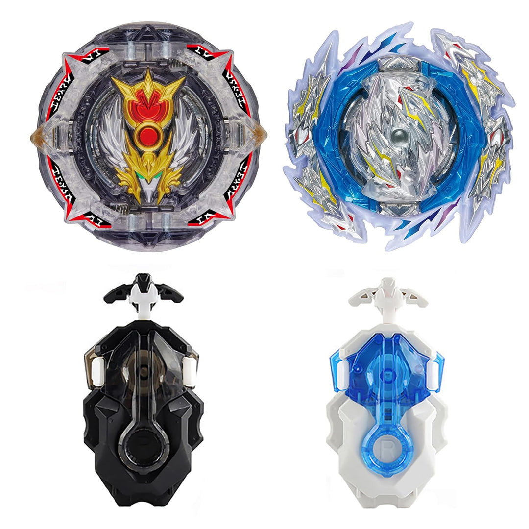 Gyros Turbo Set, 4D Metall Fusion Kampf Kreisel, Mit Battling Top Launcher, Geschenk-Sets,(B-192+B-1