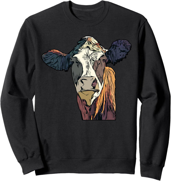 Holstein Kuhmotiv Landwirt Kuh Motiv Aufdruck mit Rind Sweatshirt