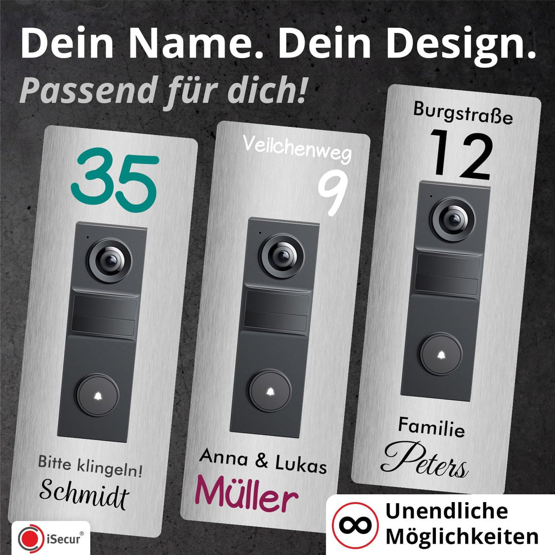iSecur Edelstahl Blende personalisiert - Passend für Tapo Tp-Link - az293 | Personalisierbar – Ihr i