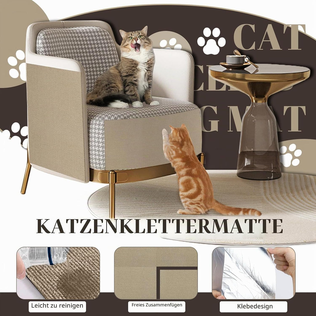 Selbstklebend Kratzbretter Dunkles Khaki Katze Kratzteppich Katze Kratzmatte Katze Wand Teppich Katz