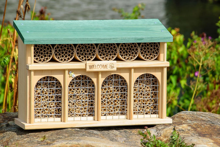 dobar® green label 22395FSCe Grosses Wildbienenhotel "Dublin" - Insektenhotel für Wildbienen & Insek