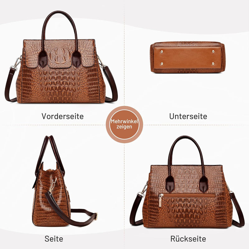 DIRRONA Elegant Damen Umhängetasche Retro Handtasche Casual Reise Schultertasche Gross Kapazität Umh