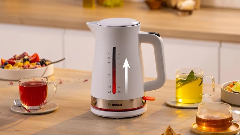 Bosch 1,7 l 2400 W Weiss Kunststoff Wasserstandsanzeige Drahtlos Kalkfilter