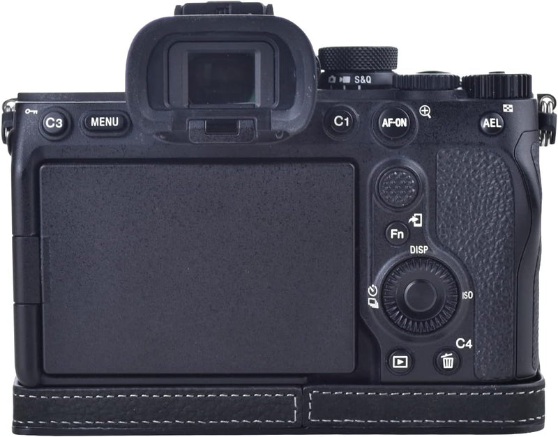 Rieibi Alpha 7 IV Kameratasche Echtleder Halbtasche für Sony a7 IV a7S III A1 Digitalkamera Schutzhü