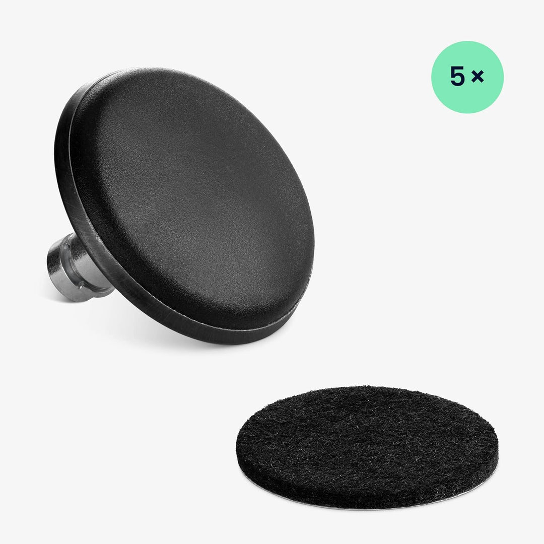 kwmobile Bürostuhl Gleiter 5er Set - Bodengleiter für Schreibtischstuhl 11mm x 22mm - Drehstuhl Füss