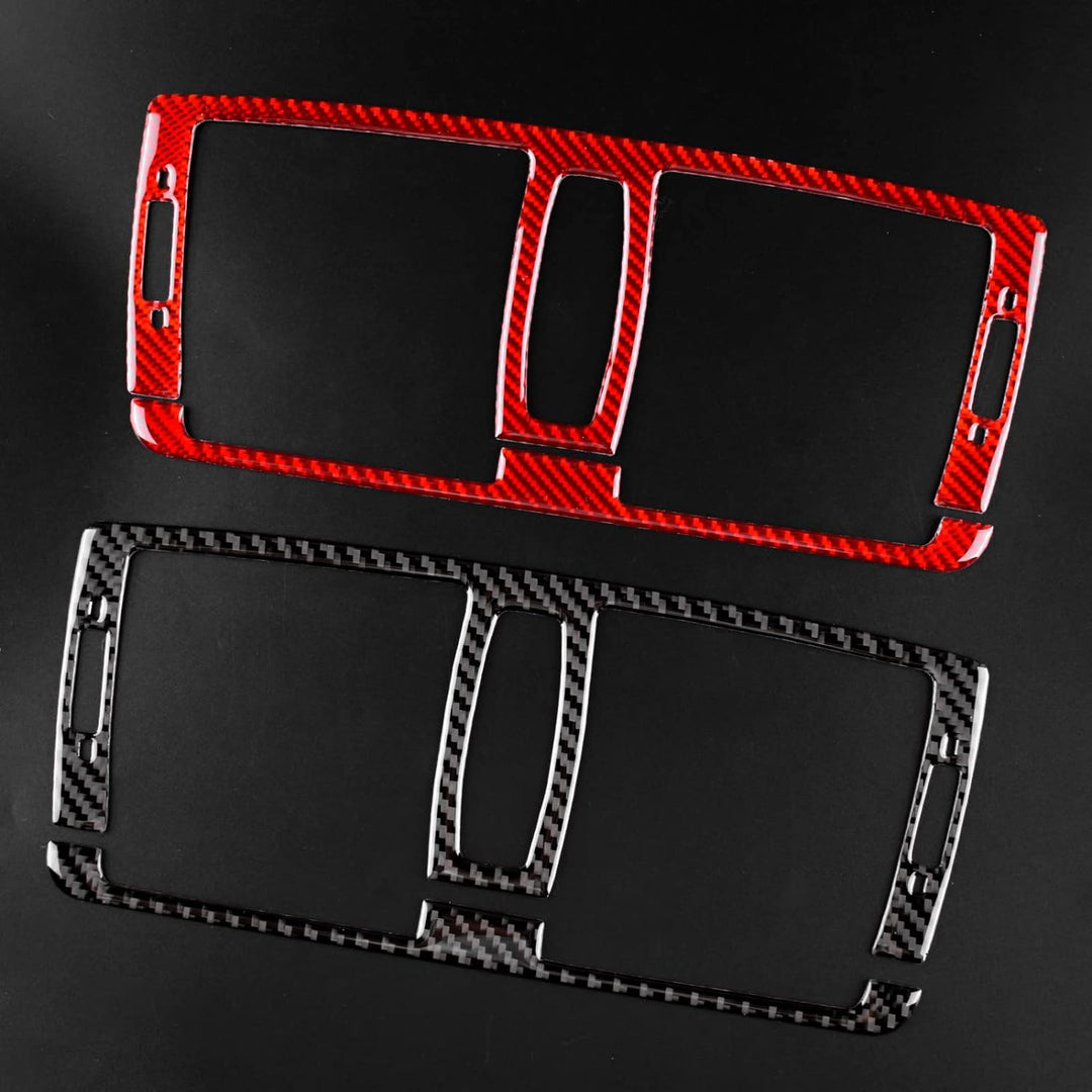 KUNGKIC Auto Zentralsteuerung Luftauslassrahmen Entlüftung Panel Kohlefaser Aufkleber Dekorative Inn