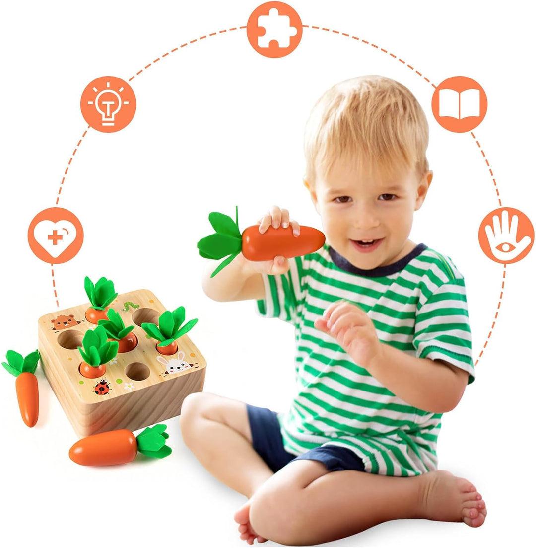 XIAPIA Holzspielzeug ab 1 Jahr | Baby Motorik Spielzeug für 12 Monate Jungen und Mädchen | Montessor