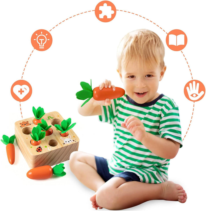 XIAPIA Holzspielzeug ab 1 Jahr | Baby Motorik Spielzeug für 12 Monate Jungen und Mädchen | Montessor