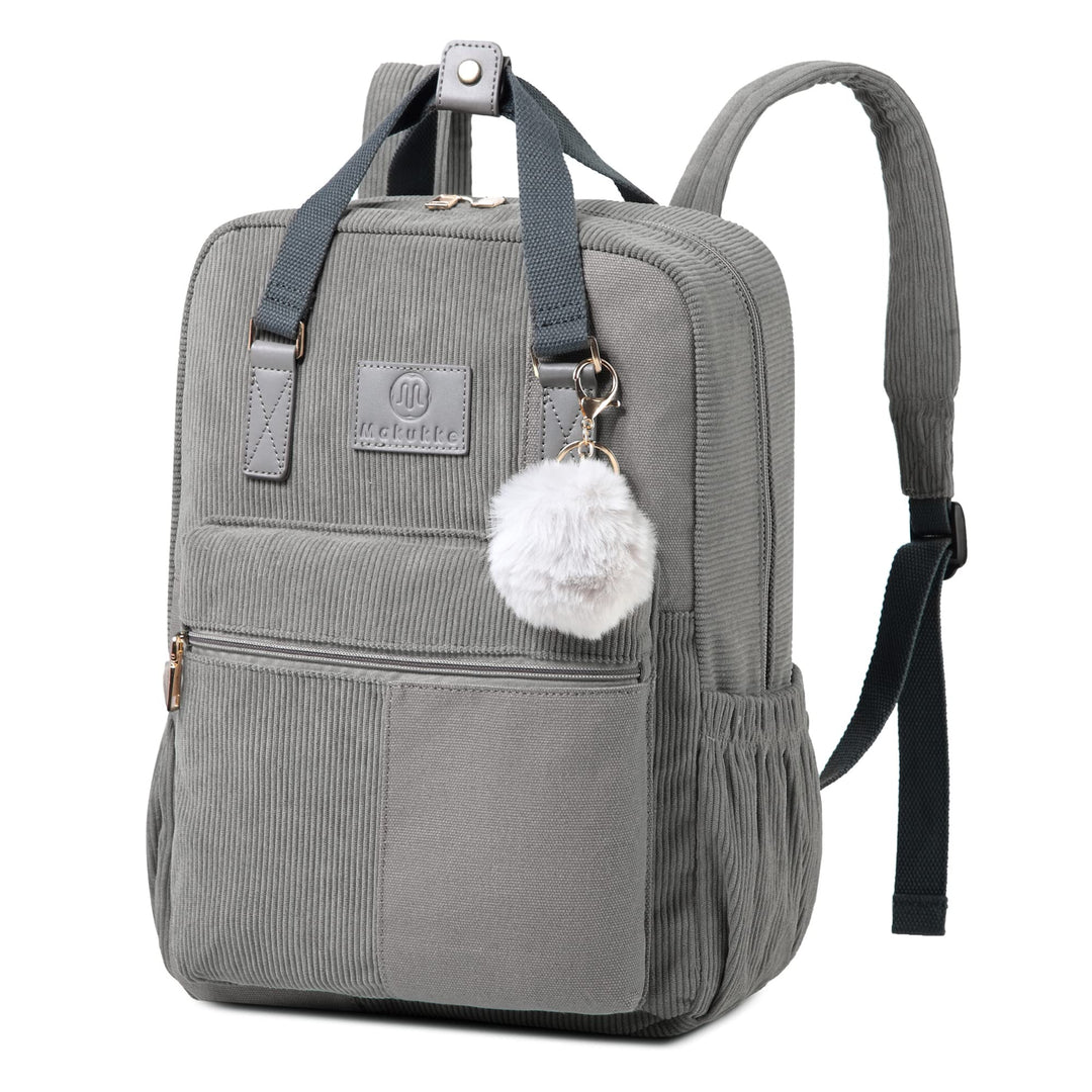 Makukke Rucksack Damen&Herren, Cord Daypack Anti-Theft Tasche Casual Schultasche Citytasche, für Sch