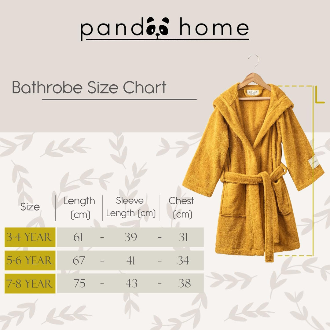 PandaHome Bademantel Kinder, Kinderbademantel für Jungen und Mädchen aus 100% Baumwolle, Morgenmante
