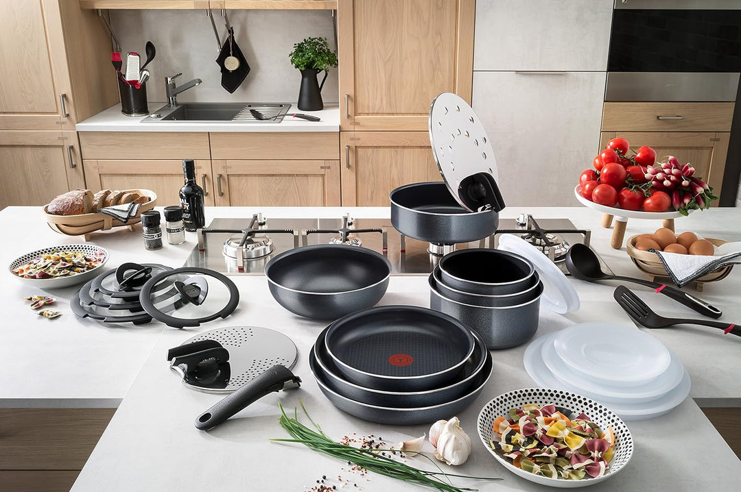 Tefal Kasserollen-Set 4 TLG., Grau/Blau, 16, 18 and 20 cm Kasserollen-Set 4 tlg. (16, 18, 20 cm + Gr