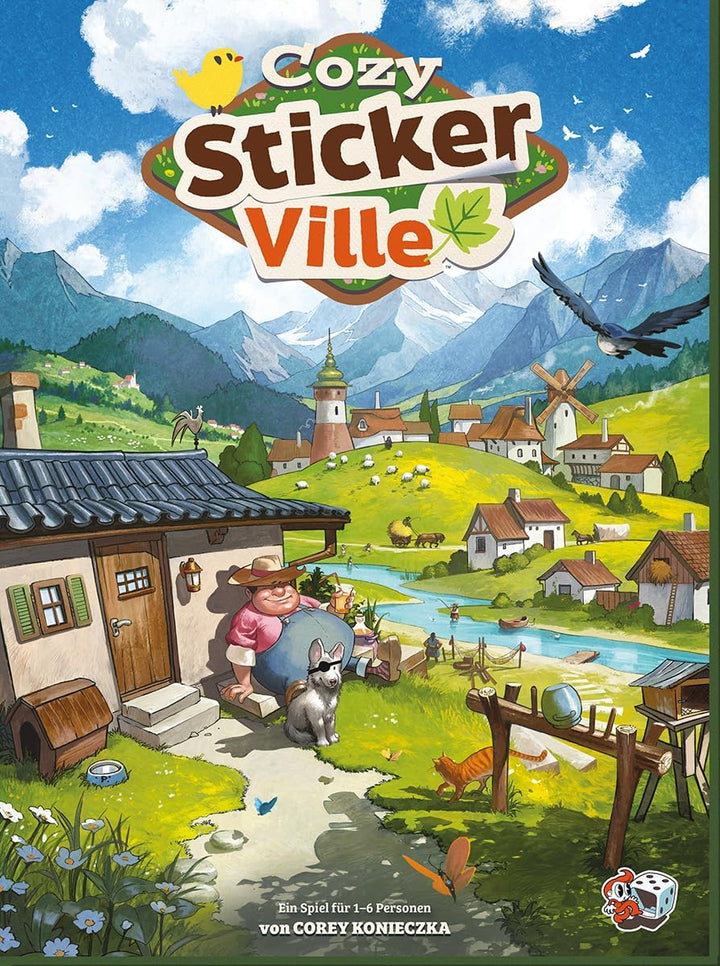 Asmodee, Cozy Stickerville, DE-Version, Kooperatives Familienspiel für 1-6 Spieler ab 8 Jahren, Bret