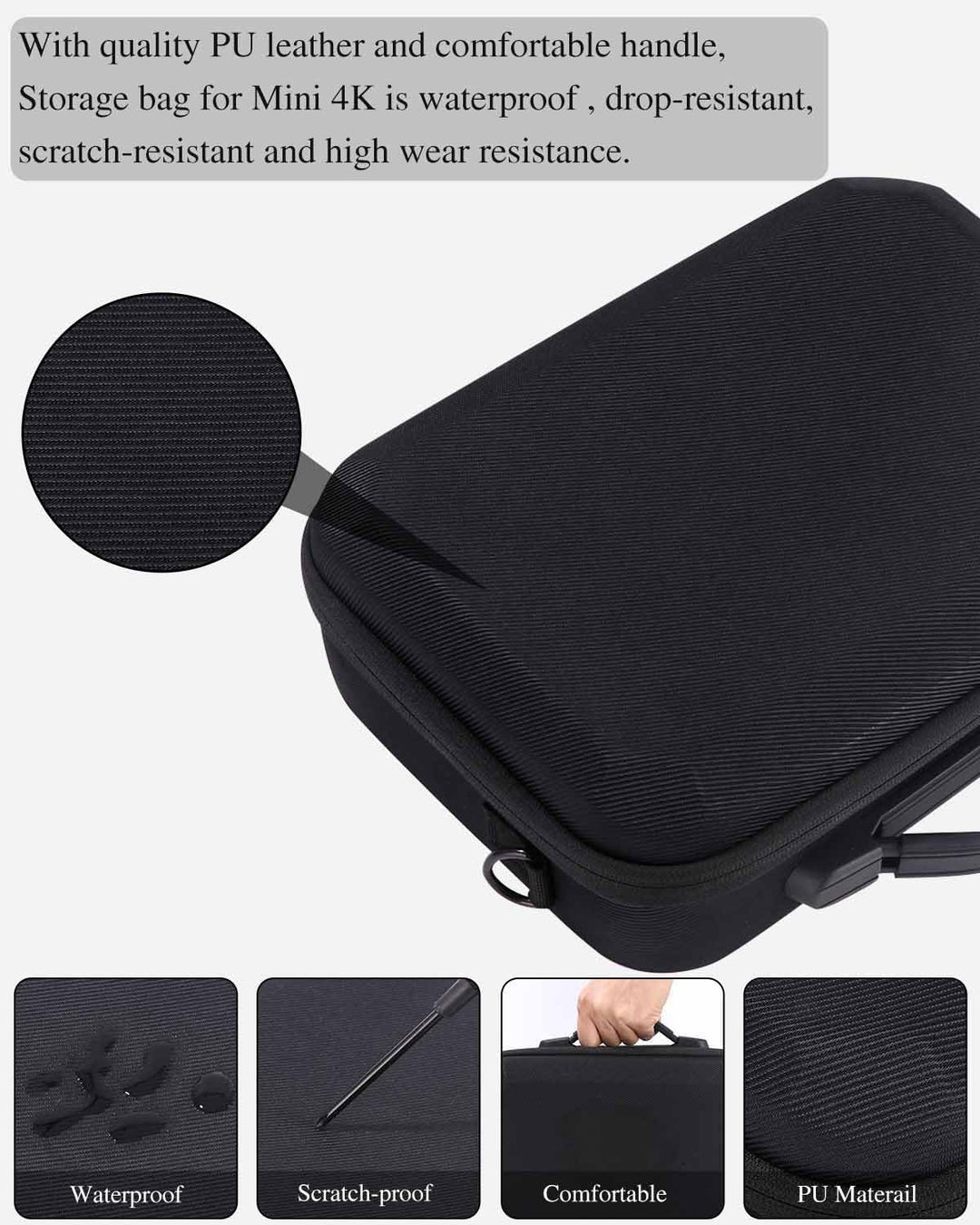 Tasche für DJI Mini 4K/2 SE Drohne, Tragbare Tragetasche für Drohne, RC-N1C Fernsteuerung, Propeller