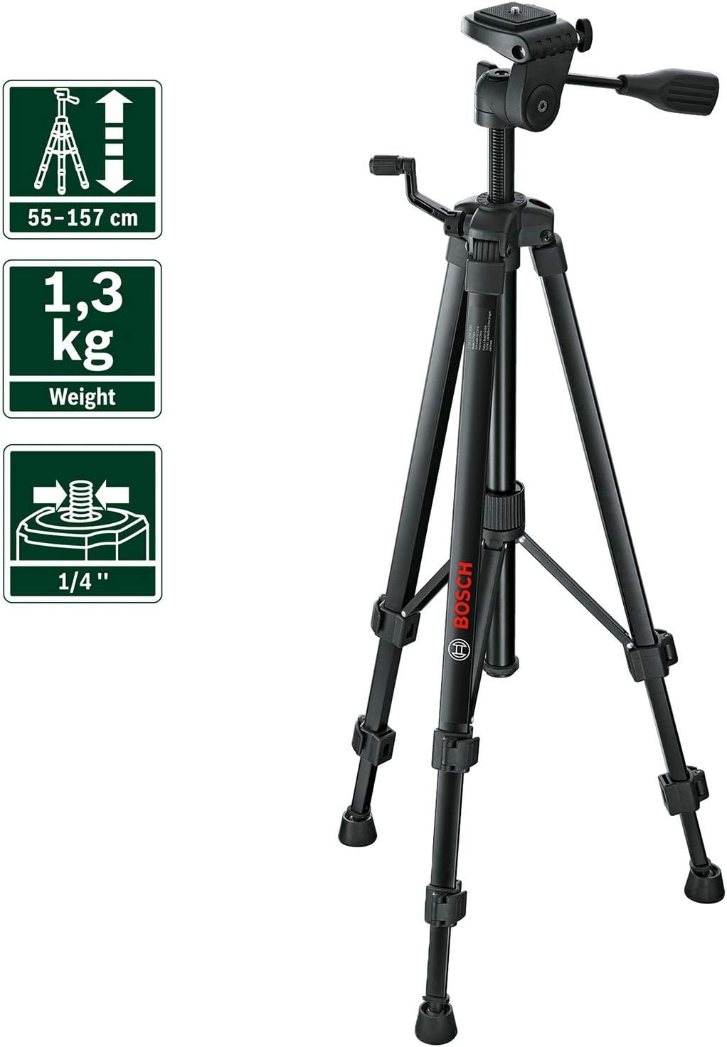 Bosch Premium-Stativ TT 150 (regulierbare Höhe 55-157 cm für schnelle und flexible Positionierung vo