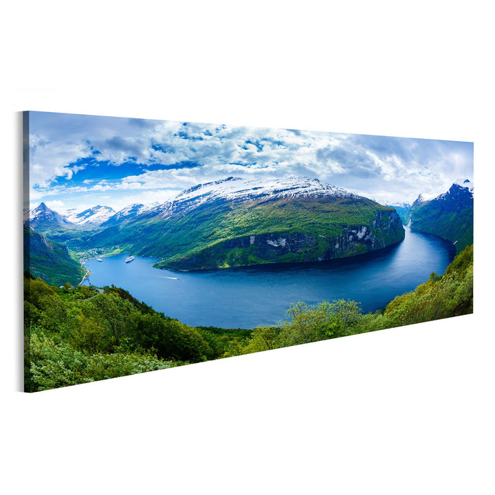 Bild Bilder auf Leinwand Geiranger Fjord schöne Natur Norwegen Wandbild, Poster, Leinwandbild NCG 12