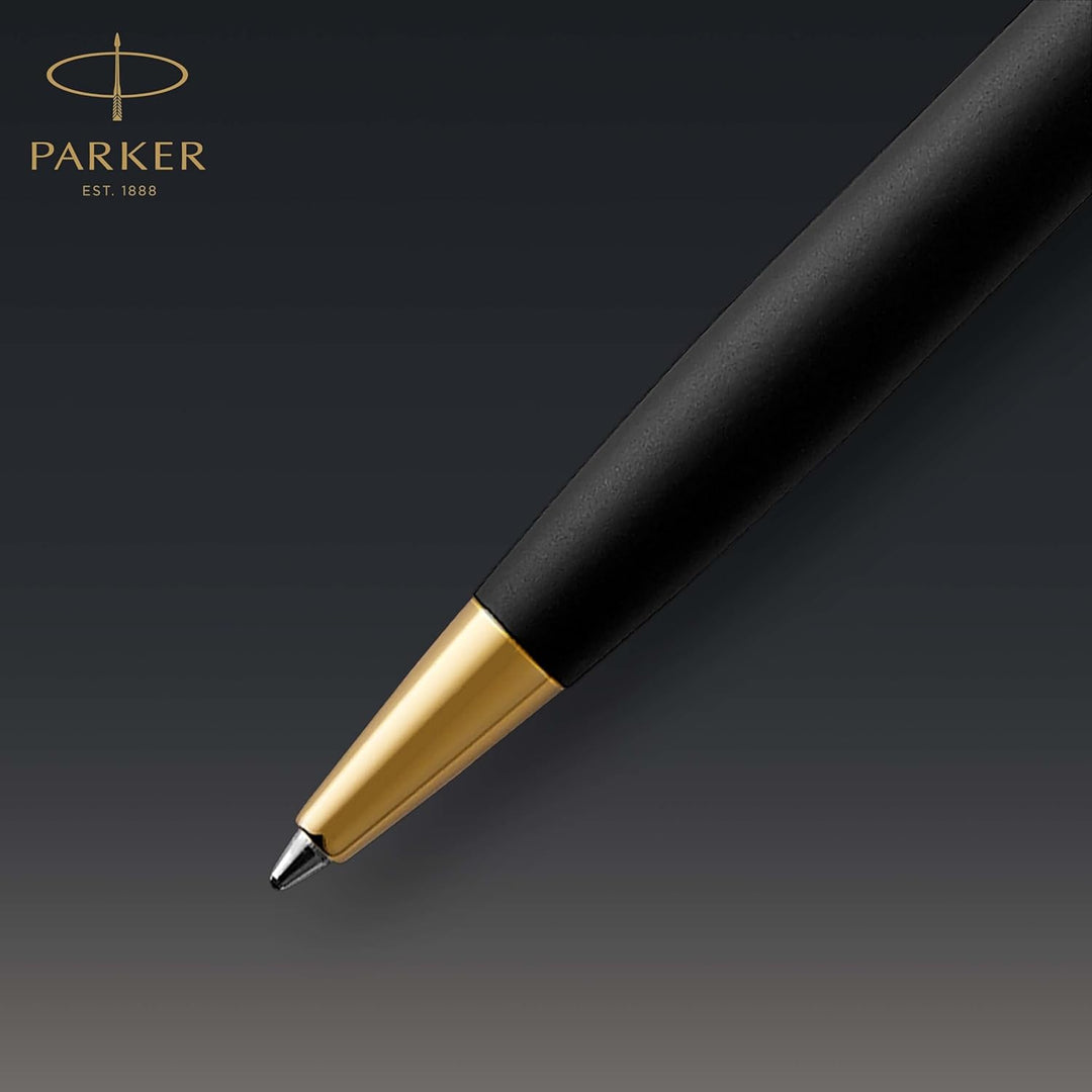 Parker Sonnet Kugelschreiber | Matt-Schwarze Lackierung mit Goldzierteilen | Mittlere Spitze | schwa