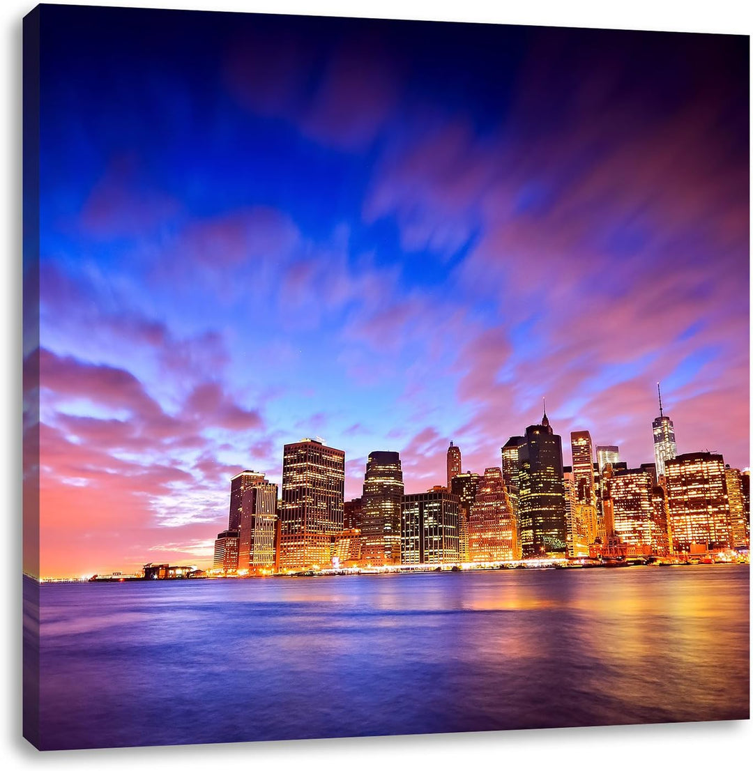 Pixxprint Skyline New York - Blick vom Dach des Empire State Building, Format: 70x70 auf Leinwand, 7