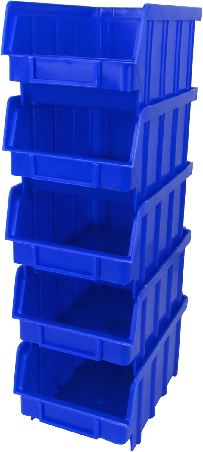 5 Stück Sichtlagerkästen - Grösse 3 - 13 cm x 25 cm x 14,5 cm – aus hochwertigem Kunststoff – einfac