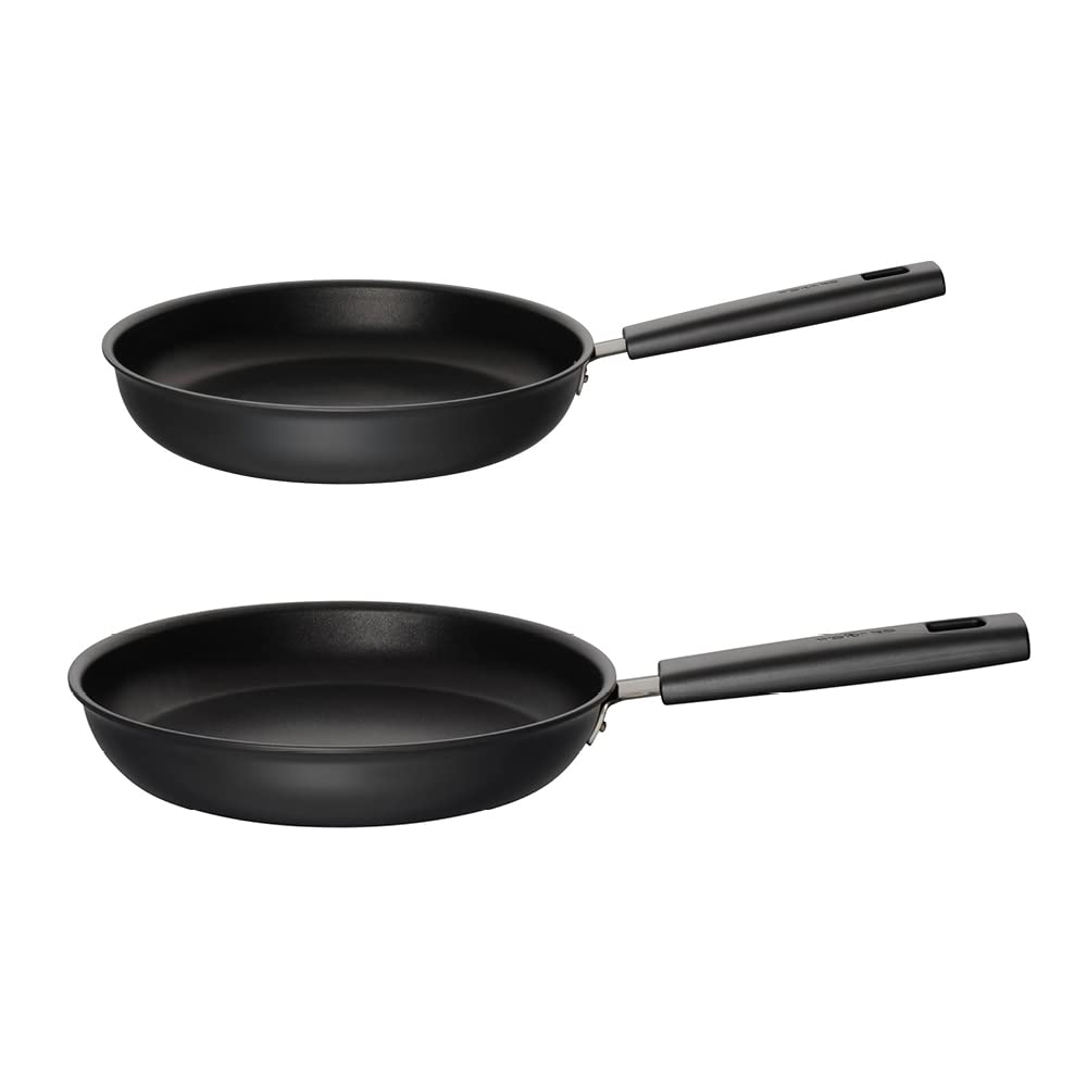 Fiskars Bratpfannen-Set, Hard Face, Durchmesser 24 cm und 28 cm, Für alle Kochfelder geeignet, Antih