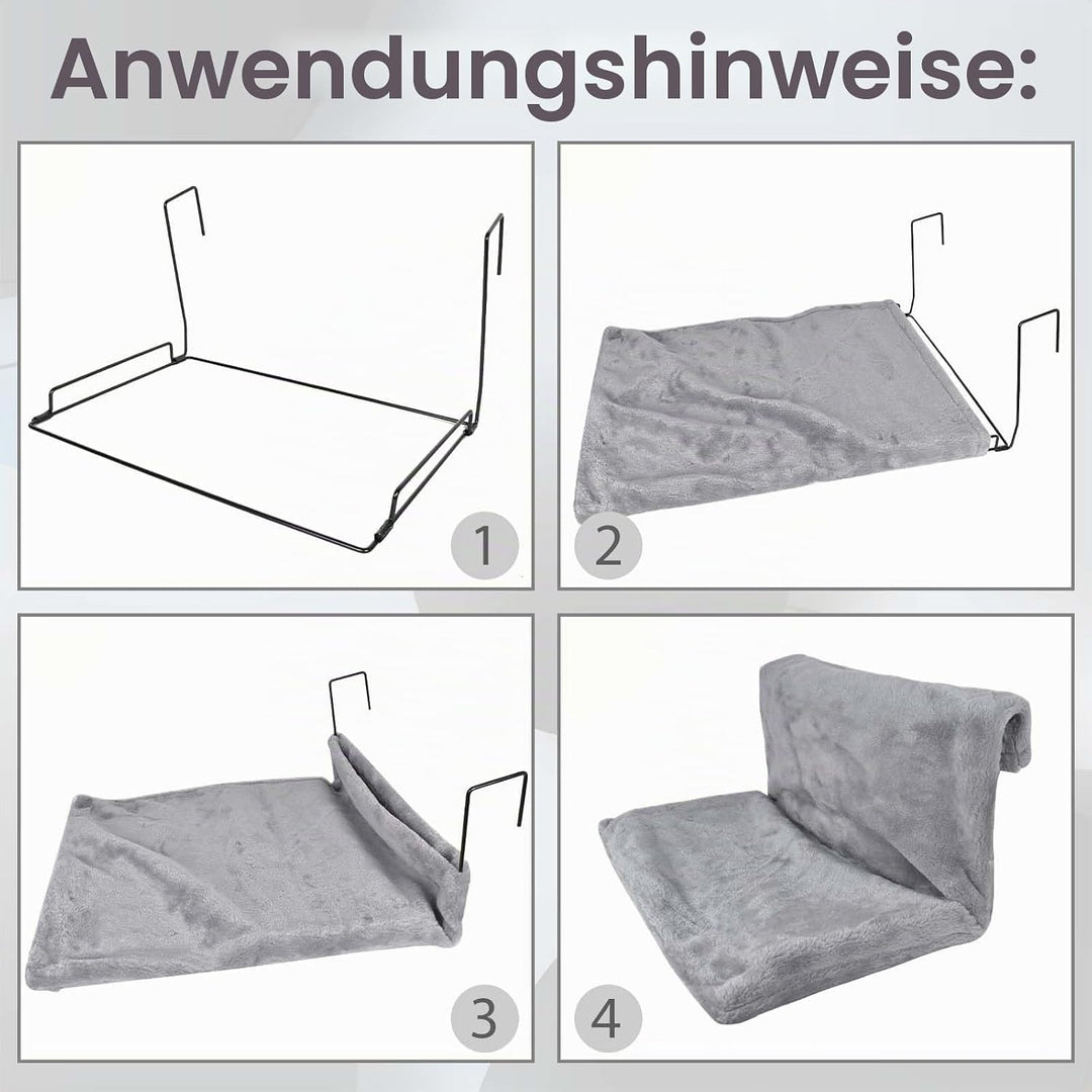 Katzenbett,45 x 30 x 24,5 cm,HeizkörperKatzenKuschelsack,PlüschstoffeKatzenhängematte,waschbarer Plü