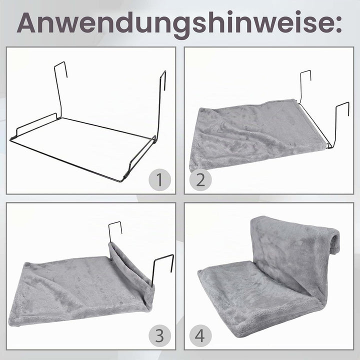 Katzenbett,45 x 30 x 24,5 cm,HeizkörperKatzenKuschelsack,PlüschstoffeKatzenhängematte,waschbarer Plü