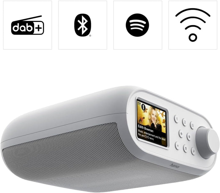 Hama Internetradio mit Digitalradio (WLAN/DAB+/DAB/UKW, Bluetooth, Spotify Streaming, 30 Speicherplä