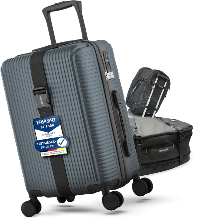 Handgepäck Koffer, Trolley, Leichter Robuster Hartschalenkoffer mit TSA-Schloss, Reisekoffer mit Rol