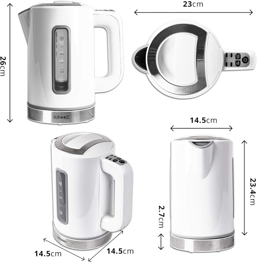 Duronic EK30 WE Wasserkocher 3000 Watt, Wasserkessel mit einstellbarer Temperatur und Thermostat - 4