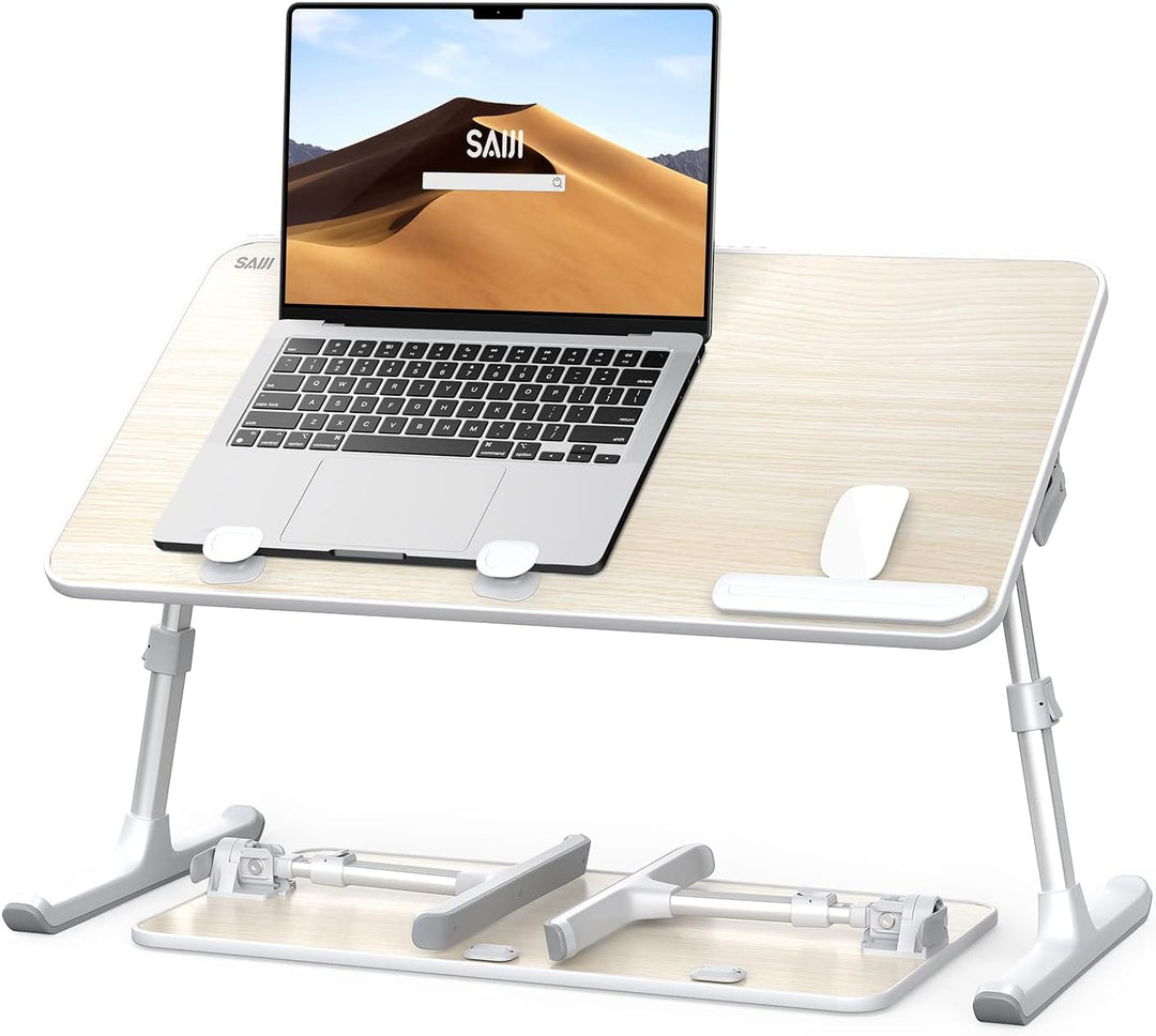 Tisch, laptoptisch, SAIJI Laptop Ständer,Frühstückstablett, 5 Höhen, 4 Winkel, Stabiler Klapptisch f