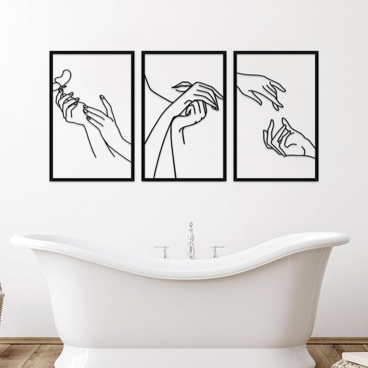 Resama Nagelstudio Wanddekoration Nagelstudio Wandkunst und Zubehör,Schwarze Metall-Raumdekorationen