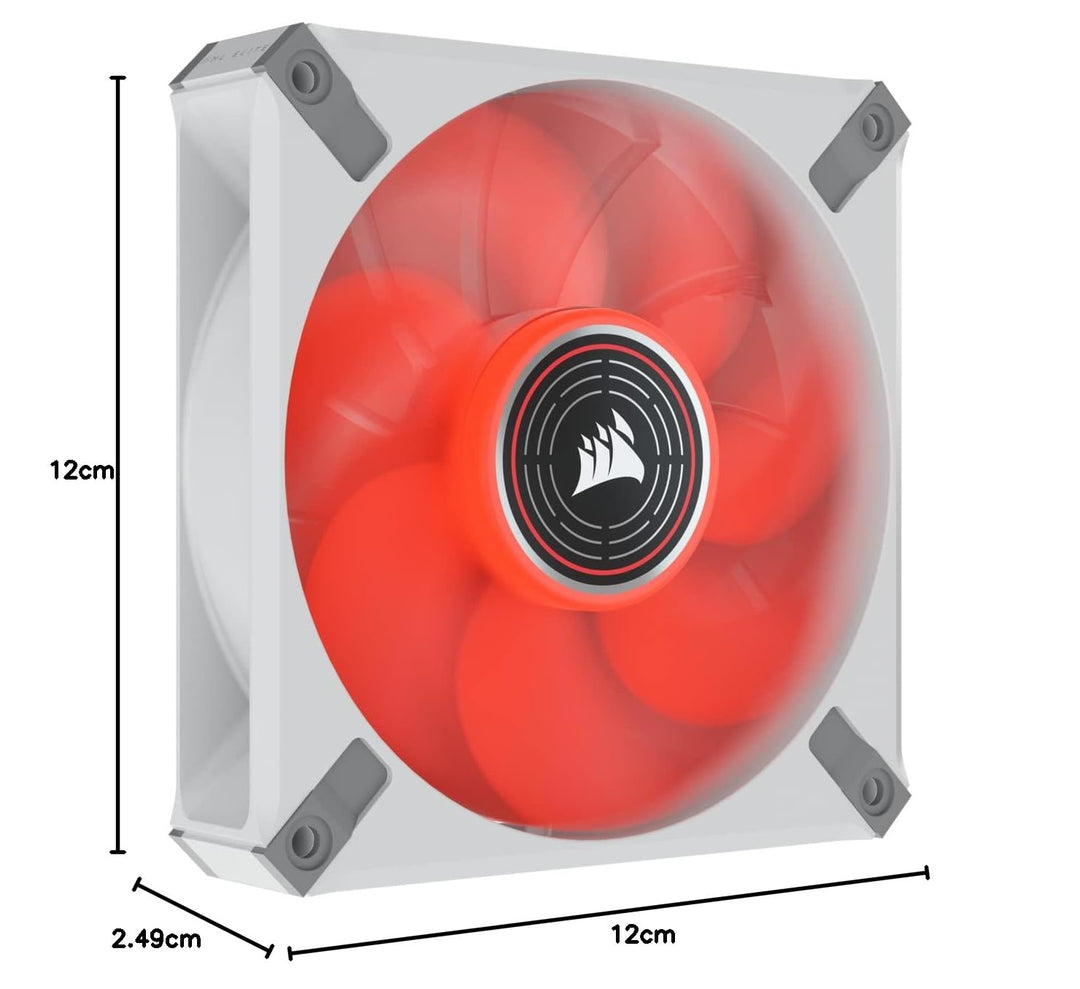 Corsair ML120 LED ELITE, 120mm PWM-Lüfter mit weisser Rahmen (CORSAIR AirGuide-Technologie, Magnetsc