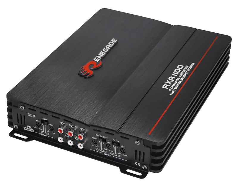 Renegade RXA1100-4 Kanal ClassA/B Car-Audio Verstärker | 1100 Watt | brückbar und 2 Ω Stabilität