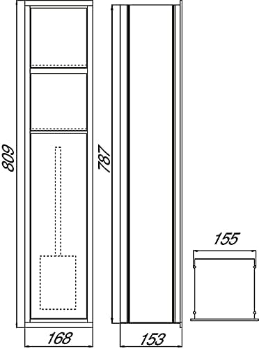 Emco Asis 150 Unterputz-Schrankmodul für das Gäste-WC, Badezimmerschrank als Toilettenpapierhalter &