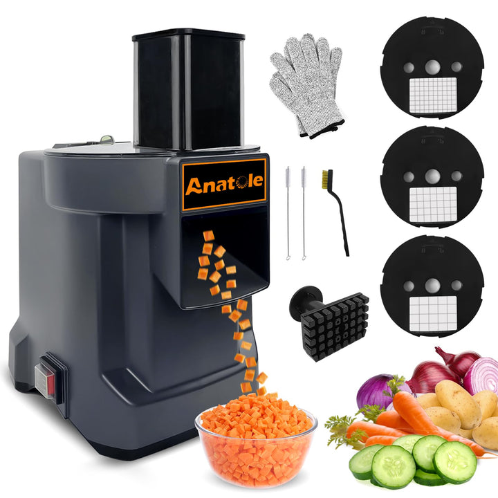 Anatole Würfelschneider Elektrisch Gemüseschneider Professionell Obstschneider Multifunktional mit 3
