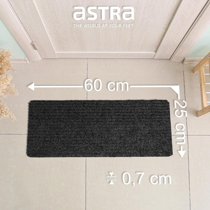 Astra Fussmatte innen anthrazit Schmutzfangmatte rutschfest – Türmatte 25x60 cm 3er Set wasserabweis