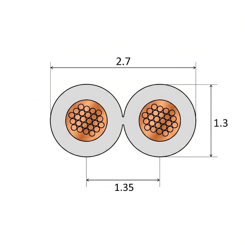 Xenterio LiYZ Flachleitung (Zwillingslitze), hochflexibel, 2x0,14mm², 25m Spule, Adernfarben weiss/g