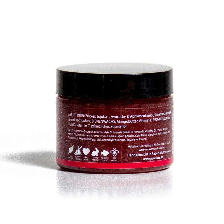Kirsch Körperpeeling mit Bienenwachs, Propolis & Honig | "Hi, I'm Betthupferl!" | 2-in-1 Body Scrub: