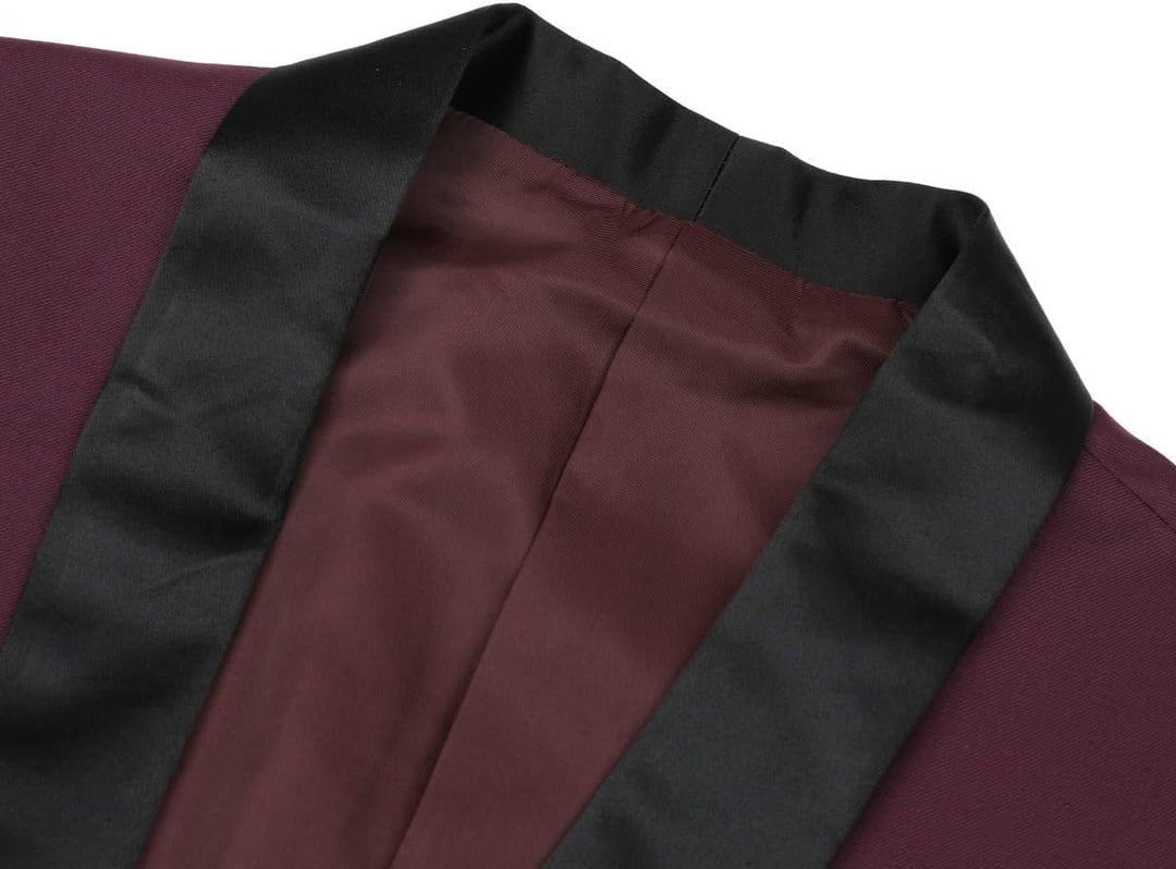 YOUTHUP Sakko Herren Slim Fit Schalkragen Anzugjacke 1 Knopf Tuxedo Jacke für Hochzeit Freizeit L We