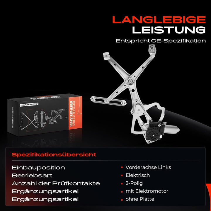 Frankberg Fensterheber Mit Motor Vorne Links Kompatibel mit E-Klasse W210 E-Klasse T-Model S210 Limo