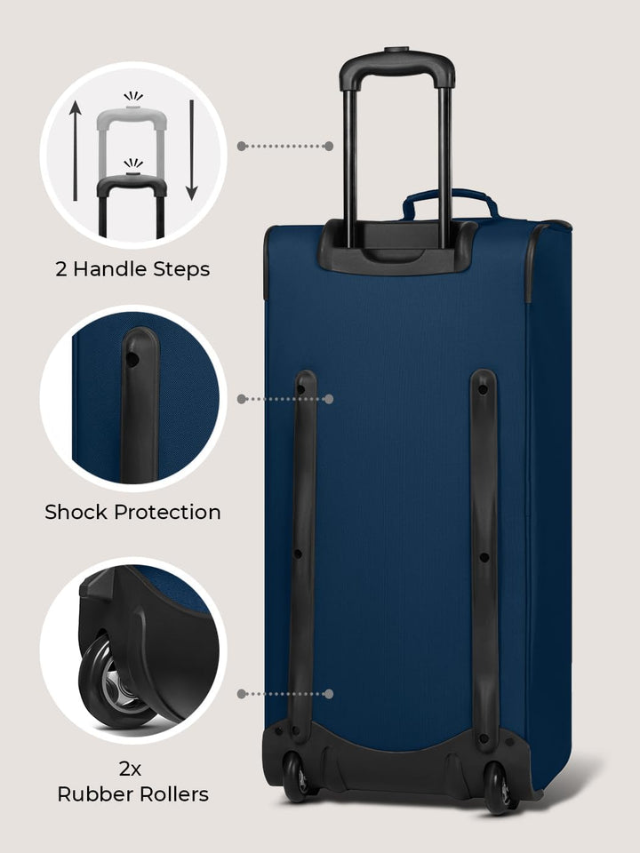 REDOLZ grosse L Trolley-Reisetasche mit Rollen 71 cm | 81 Liter | für Männer & Frauen (Duffle Essent