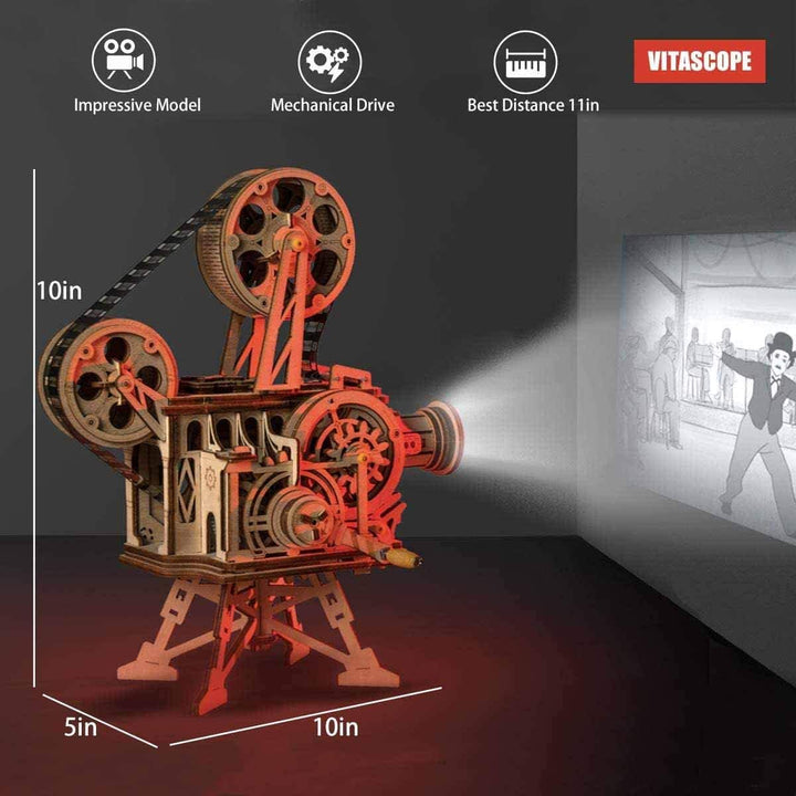 Robotime 3D Holz Puzzle Mechanisch Vitascope fur Erwachsene - Filmprojektor Modellbau Bausatz knobel