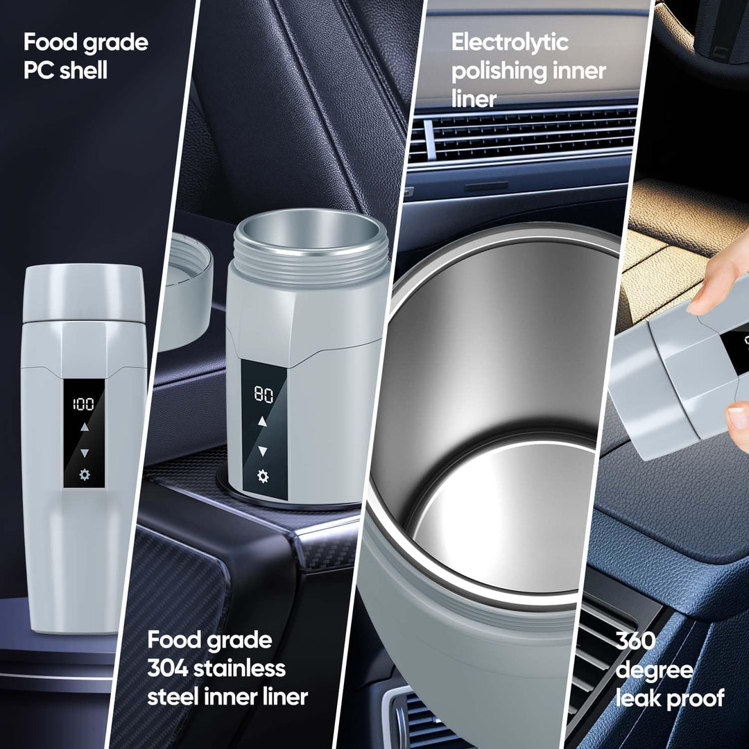12V Auto elektrische Heizung Wasserkocher mit Temperaturregelung,40~100℃einstellbar,Mini tragbare el